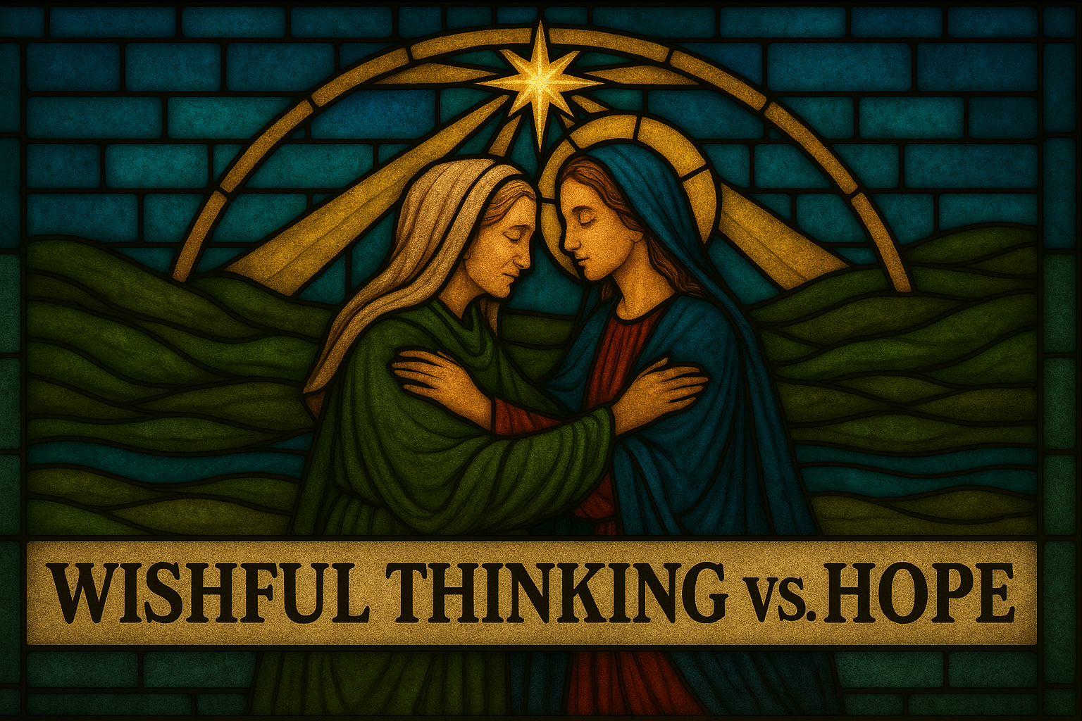 Stained-glass illustration for Wishful Thinking vs. Hope